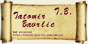 Tatomir Bavrlić vizit kartica